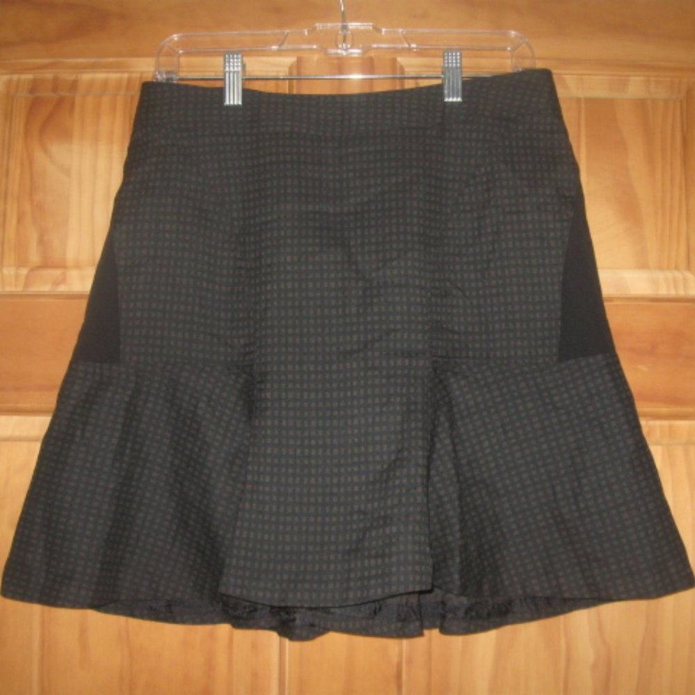 Worthington Checkered Ruffled Hem Skirt